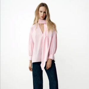 Zara light pink blouse